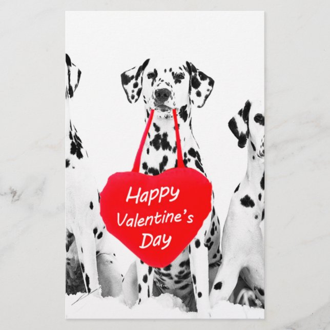 Dalmatiner Hund Herzglücklich Valentinstag Briefpapier (Vorderseite)