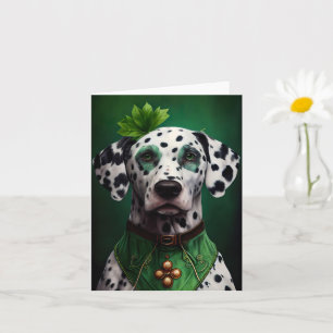Dalmatiner Hund im St. Patrick's Day Kleid Karte