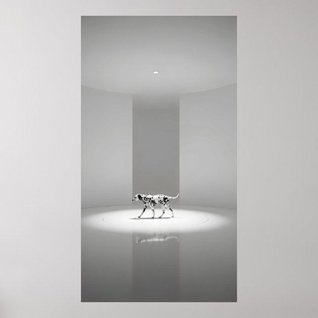 Dalmatiner Hund in einem sauberen, weißen Studio-R Poster (Vorne)