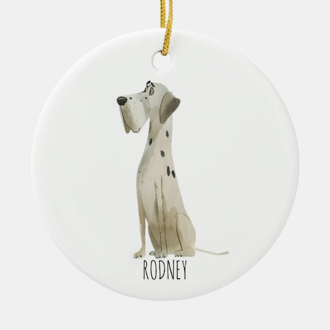 Dalmatiner Hund Keramik Ornament (Vorne)