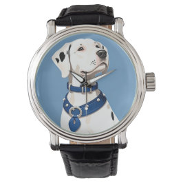 Dalmatiner Hund mit blauem Collar Armbanduhr