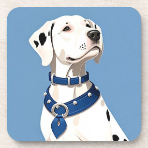 Dalmatiner Hund mit blauem Collar Getränkeuntersetzer