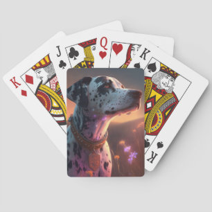 Dalmatiner Hund Tierportrait Malerei Liebe Spielkarten
