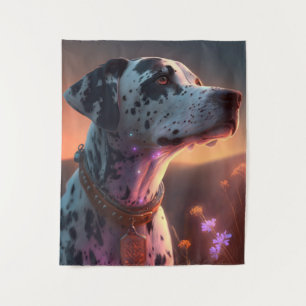 Dalmatiner Hund Tierportrait Malerei Liebe Wandteppich