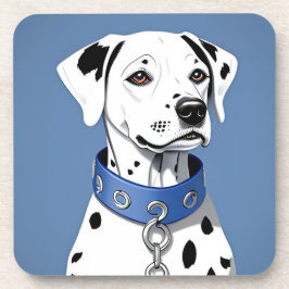 Dalmatiner Hund tragen einen blauen Collar Getränkeuntersetzer