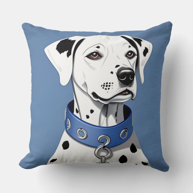 Dalmatiner Hund tragen einen blauen Collar Kissen (Vorderseite)