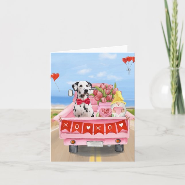 Dalmatiner Hund Valentinstag Lkw Herz Karte (Vorderseite)