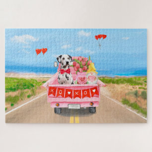 Dalmatiner-Hund Valentinstag LKW Herzen