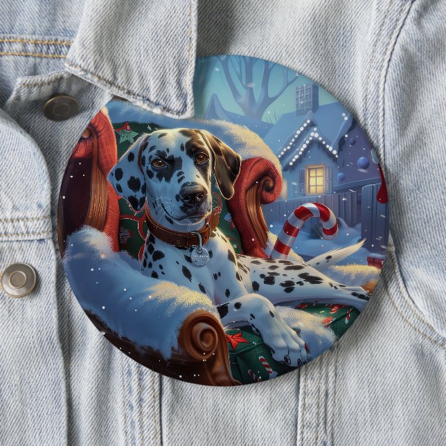 Dalmatiner Hund Weihnachten Button (Beispiel)