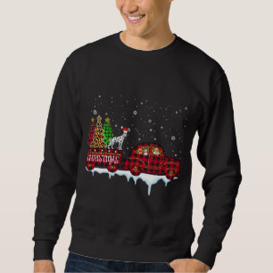 Dalmatiner Hund Weihnachten Karierter Lkw Weihnach Sweatshirt