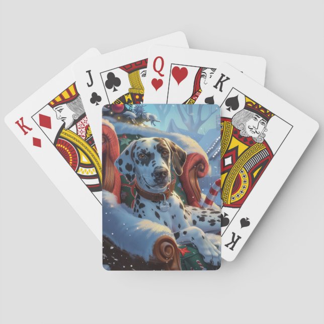 Dalmatiner Hund Weihnachten Spielkarten (Rückseite)