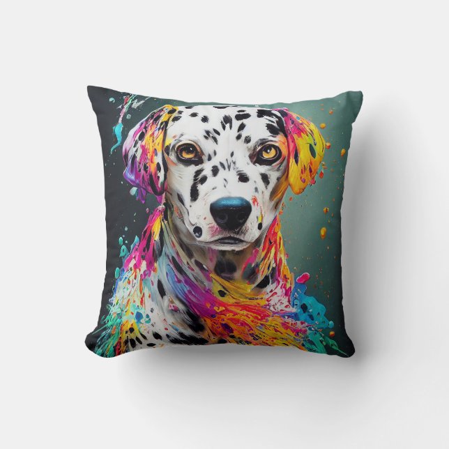 Dalmatiner Hunde Haustiere Niedliche adorable Tier Kissen (Vorderseite)
