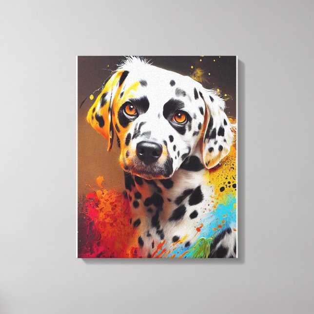 Dalmatiner Hunde Haustiere Niedliche adorable Tier Leinwanddruck (Vorderseite)