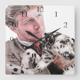 Dalmatiner Hunde Kunst, Tiere Kinder Kinderzimmer  Quadratische Wanduhr