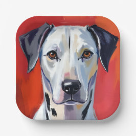 Dalmatiner | Hunde-Malerei Haustier Aquarell Pappteller