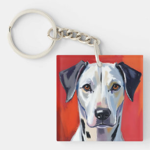Dalmatiner   Hunde-Malerei Haustier Aquarell Schlüsselanhänger