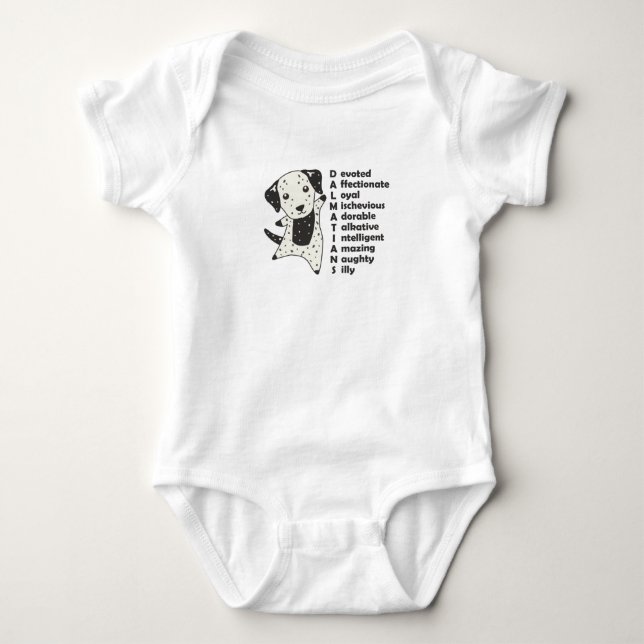 Dalmatiner Hunde Merkmale des Niedlichen Hundes Baby Strampler (Vorderseite)