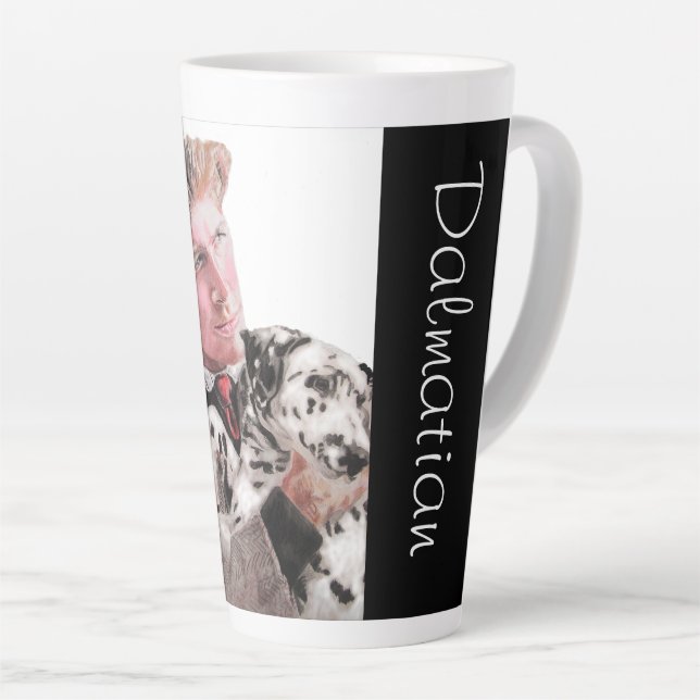 Dalmatiner Hunde niedliche Spotty Schwarz-weiße Ta Milchtasse (Rechte Ecke)
