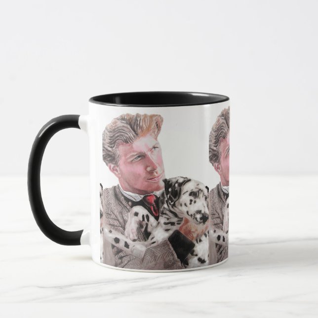 Dalmatiner Hunde niedliche Spotty Schwarz-weiße Ta Tasse (Links)