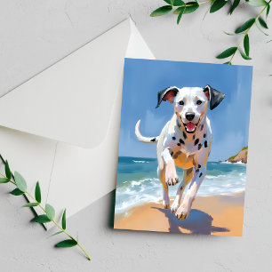 Dalmatiner-Hunde-Strand-Aquarell-Haustier-Malerei-