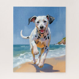 Dalmatiner-Hunde-Strand-Aquarell-Haustiermalerei