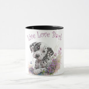 Dalmatiner-Hundemama Blumenmuster Tasse
