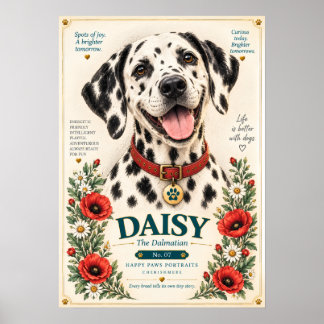 Dalmatiner-Hundeporträt | Daisy Nr. 07 Poster