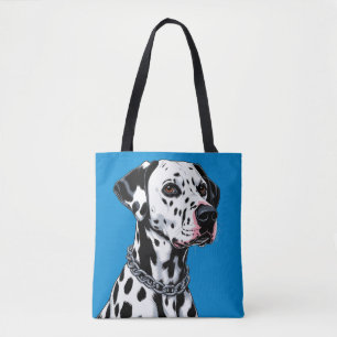 Dalmatiner-Hundeporträt vor blauem Hintergrund Tasche