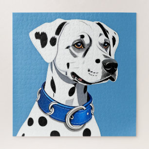 Dalmatiner-Hundportrait mit blauem Collar