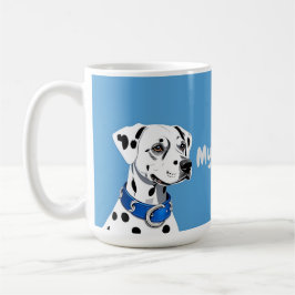 Dalmatiner-Hundportrait mit blauem Collar Kaffeetasse