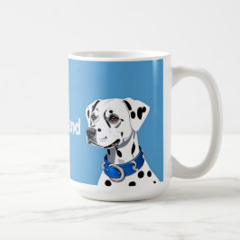 Dalmatiner-Hundportrait mit blauem Collar Kaffeetasse