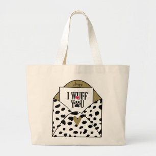 Dalmatiner "I Wuff You" drucken Jumbo Stoffbeutel