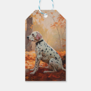 Dalmatiner im Herbst Blätter fallen inspirieren Geschenkanhänger