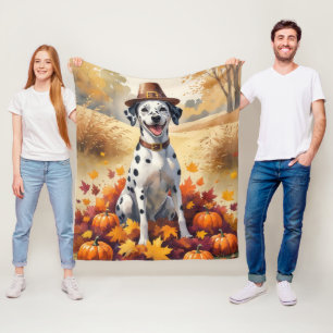 Dalmatiner im Herbst lässt Erntedank Kunst Fleecedecke