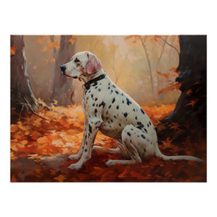 Dalmatiner im Herbst Leaves Fall Inspiriert Poster