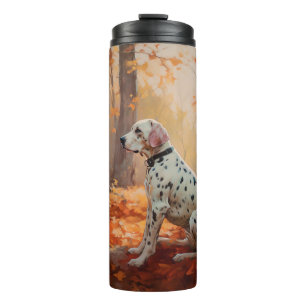 Dalmatiner im Herbst Leaves Fall Inspiriert Thermosbecher