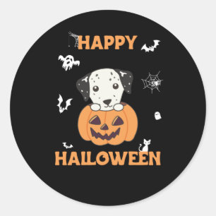 Dalmatiner in Pumpkin Sweet Hunde glückliche Hallo Runder Aufkleber