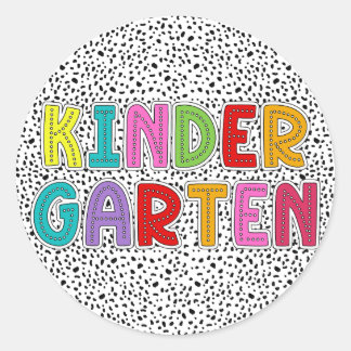 Dalmatiner Kindergarten Lehrer, zurück zur Schule Runder Aufkleber