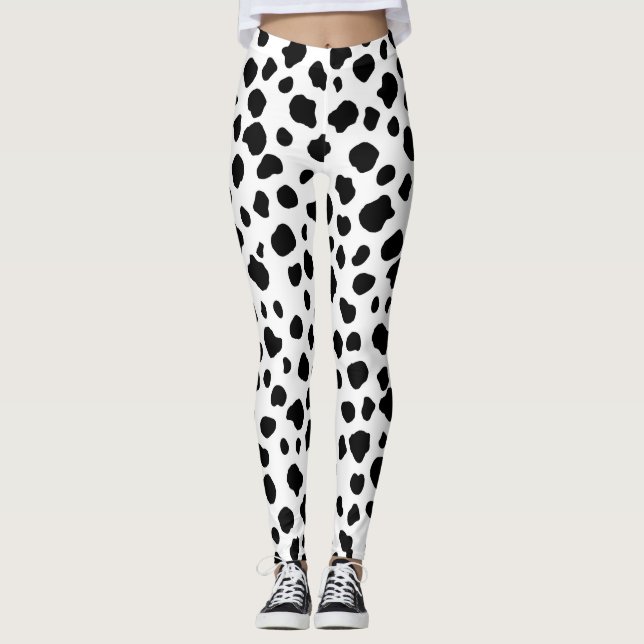 Dalmatiner-Kuh-Druck Leggings (Vorderseite)