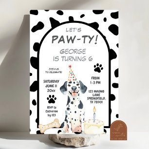 Dalmatiner Lass uns Paw-ty Geburtstag feiern Einladung