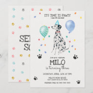 Dalmatiner Lasse Pawty Dog Geburtstag Einladung bl
