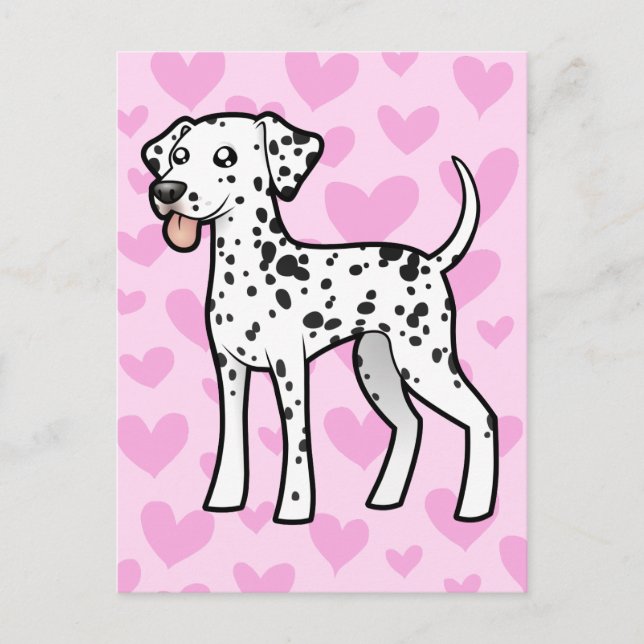 Dalmatiner Liebe Postkarte (Vorderseite)