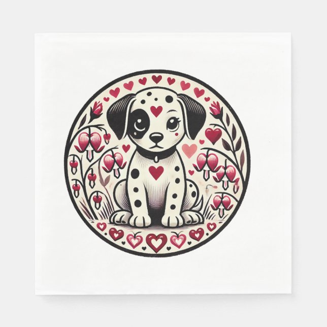Dalmatiner Liebe Serviette (Vorderseite)