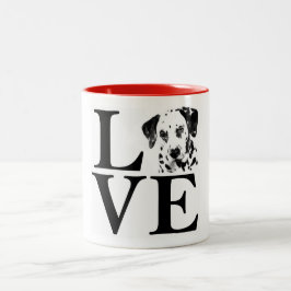 Dalmatiner-Liebe-Tasse Zweifarbige Tasse