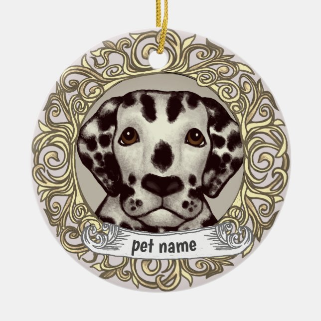 Dalmatiner liebt Gedächtnisschmuck Keramik Ornament (Vorne)