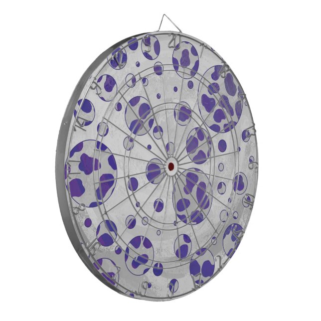 Dalmatiner Lila und White Polka Dot Dartscheibe (Vorderseite Links)