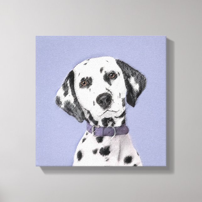 Dalmatiner Malerei - Niedliche Original Hunde Kuns Leinwanddruck (Vorderseite)