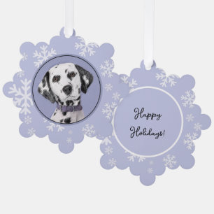 Dalmatiner Malerei - Niedliche Original Hunde Kuns Ornament Karte