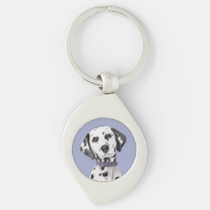 Dalmatiner Malerei - Niedliche Original Hunde Kuns Schlüsselanhänger