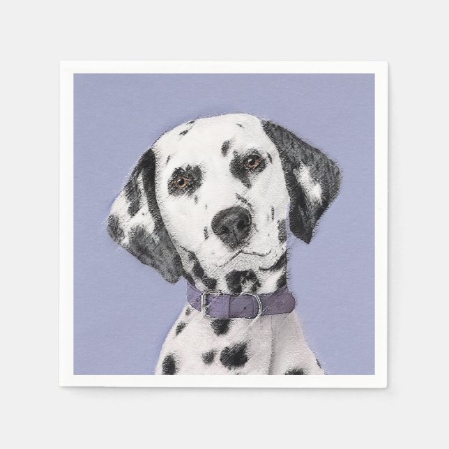 Dalmatiner Malerei - Niedliche Original Hunde Kuns Serviette (Vorderseite)